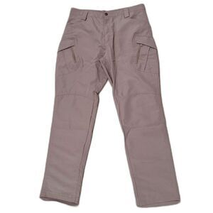 Men's Khaki Tactical Pants Combat Cargo Military Casual Hiking 36x31 Zip Pockets